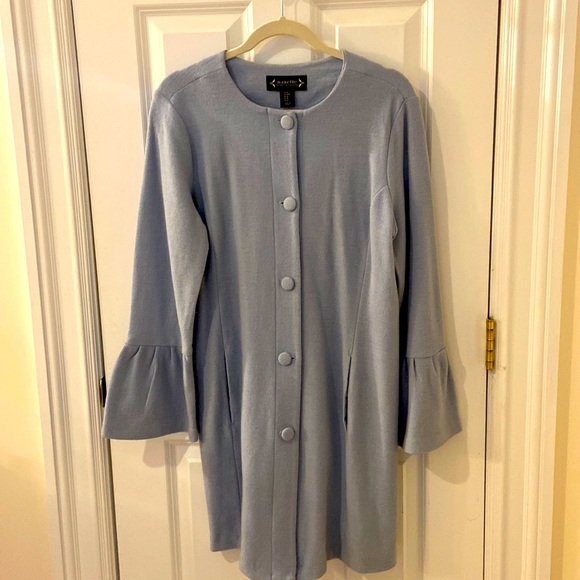 Nanette Lepore Blue Wool Coat M - Picture 1 of 7